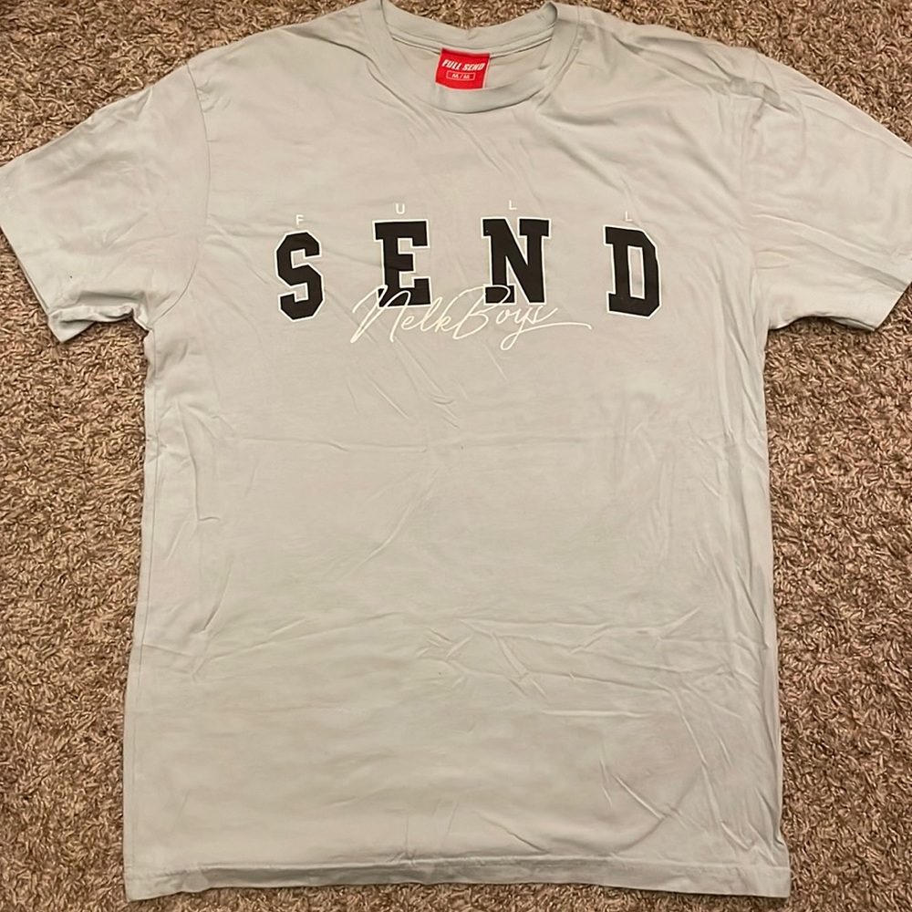Nelk Boys Full Send Light Blue T-Shirt. Size Medium